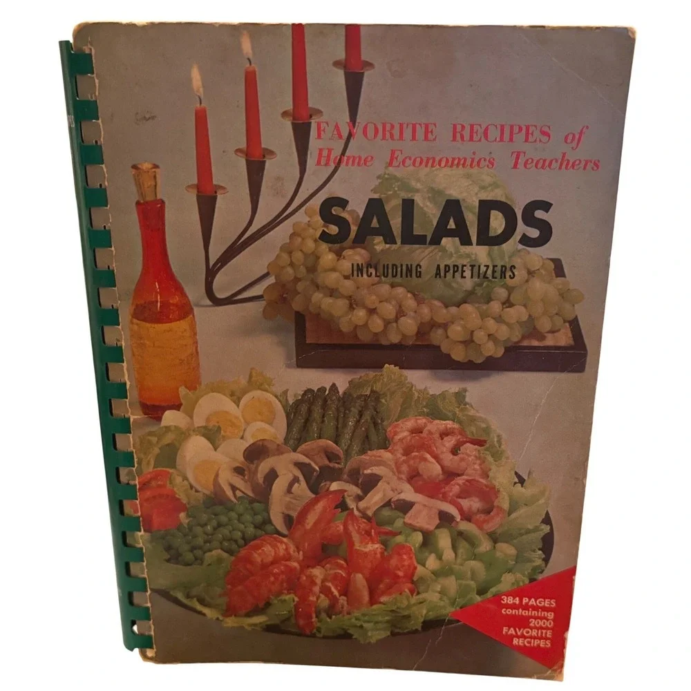 Vtg 1964 Home Economics‎ Salads Cookbook MCM Retro Kitchen Kitsch Styling Prop